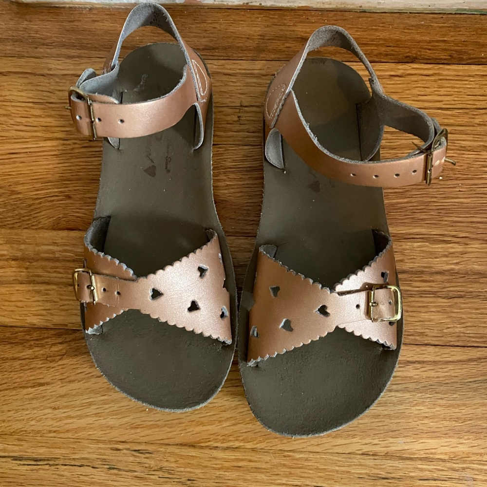 Saltwater LUXE Brown Sandals with Flat Sole